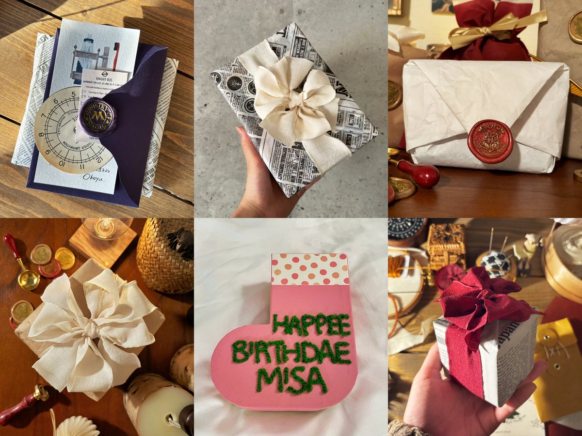 #包むの日 🦉🎁

喜んでもらえることも幸せ
受け取ってもらえることも幸せ
そして、考えたり準備したりする時間も
楽しくて自分も幸せな気持ちになる🧡

昔から贈り物は好きですが、
魔法界の友達が出来て更に好きになった！