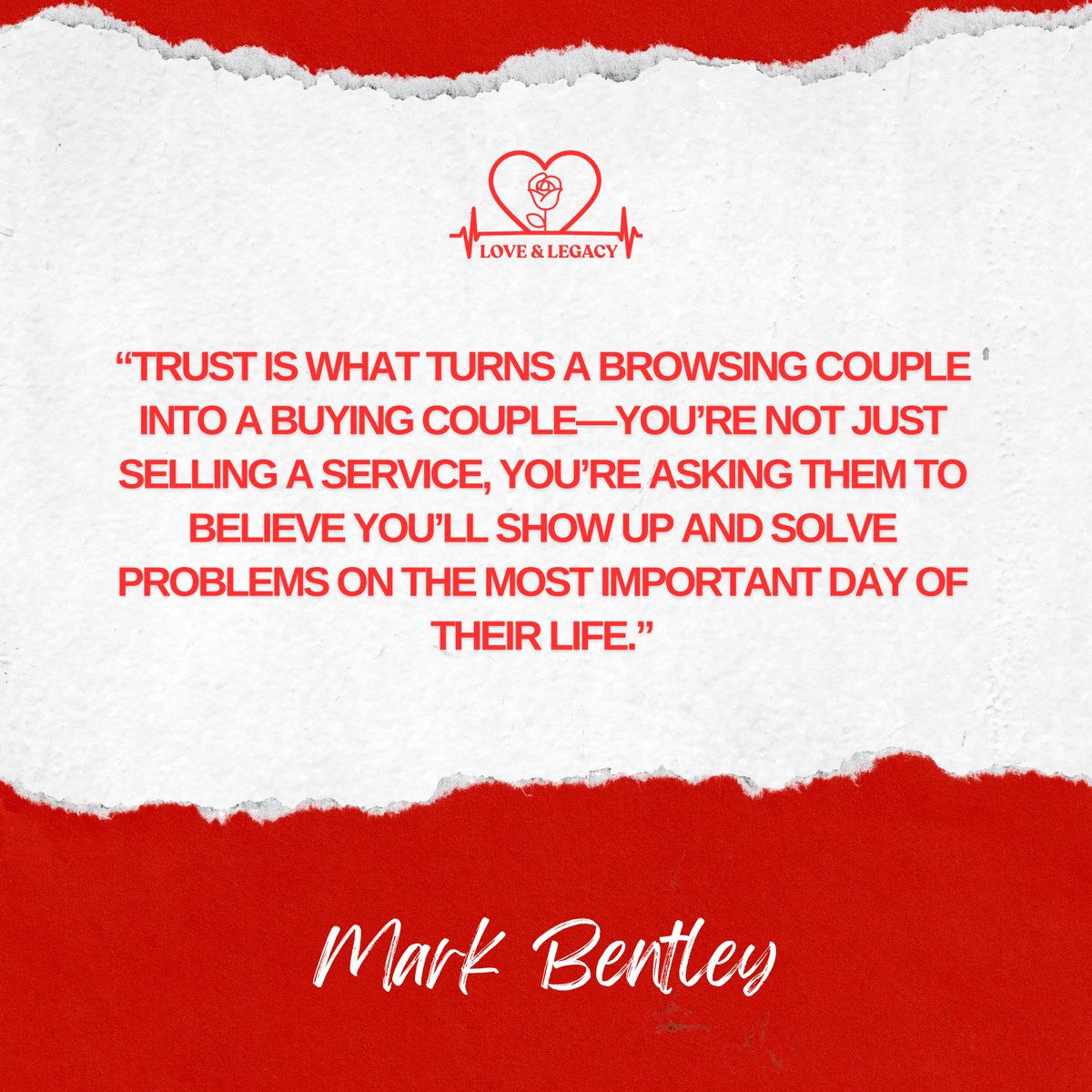 TrueLoveKnots's tweet image. In the wedding industry, you’re not just selling a package, you’re selling peace of mind. ❤️

#WeddingPro #ClientTrust #ServiceExcellence #WeddingBusiness #LoveAndLegacy