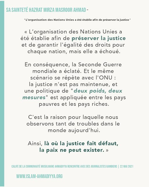 IslamAMC_org's tweet photo. HAZRAT MIRZA MASROOR AHMAD - CALIFE DE LA COMMUNAUTÉ MUSULMANE AHMADIYYA RENCONTRE AVEC DES JOURNALISTES GAMBIENS | 22 MAI 2021
https://t.co/XjzwzquaaM
#NationsUnies #Paix #Muhammad #MessiePromis #imammahdi
#Islamophobe #calife #Ahmadiyya https://t.co/BKwjgryP4r