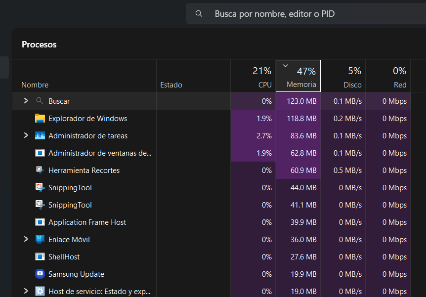alfin la memoria lo tengo en un numero mas bajo que 50%