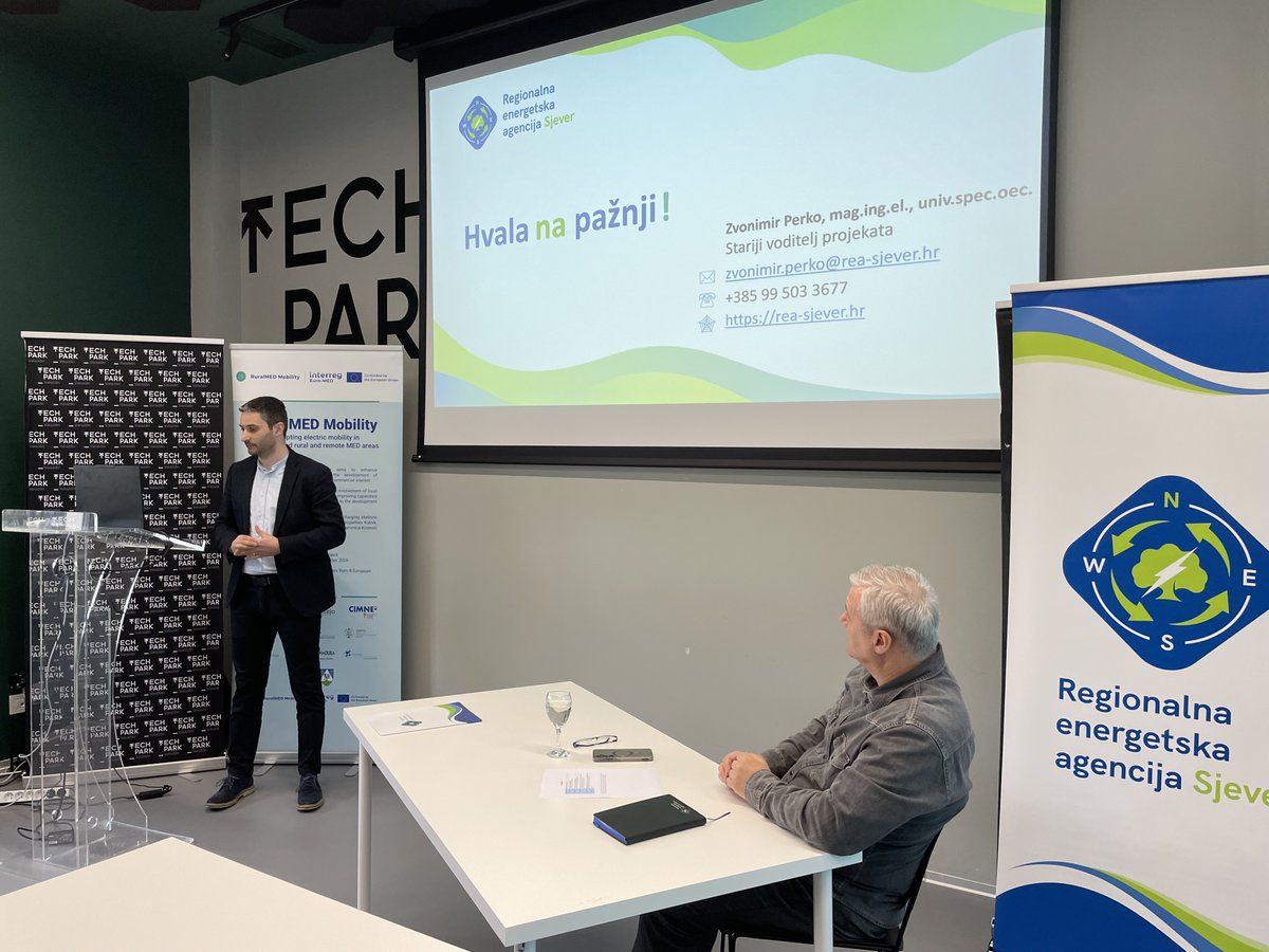 RuralMEDMob's tweet photo. 🇭🇷 On 19 February, #REANorth hosted a training session for public staff and the 5th key local actor group meeting in Varaždin👏

✅ Discussions focused on:
🔌 #RuralMED pilot (EV chargers in 4 municipalities of Koprivnica-Križevci)
⚡️ Strengthening local capacities for e-mobility https://t.co/L6CJAwDHsJ