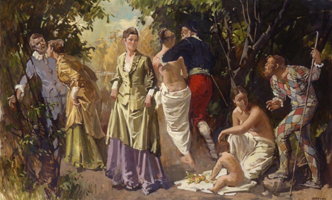 小磯良平紹介シリーズ】 ～群像画～ 《森》に描かれている「男女