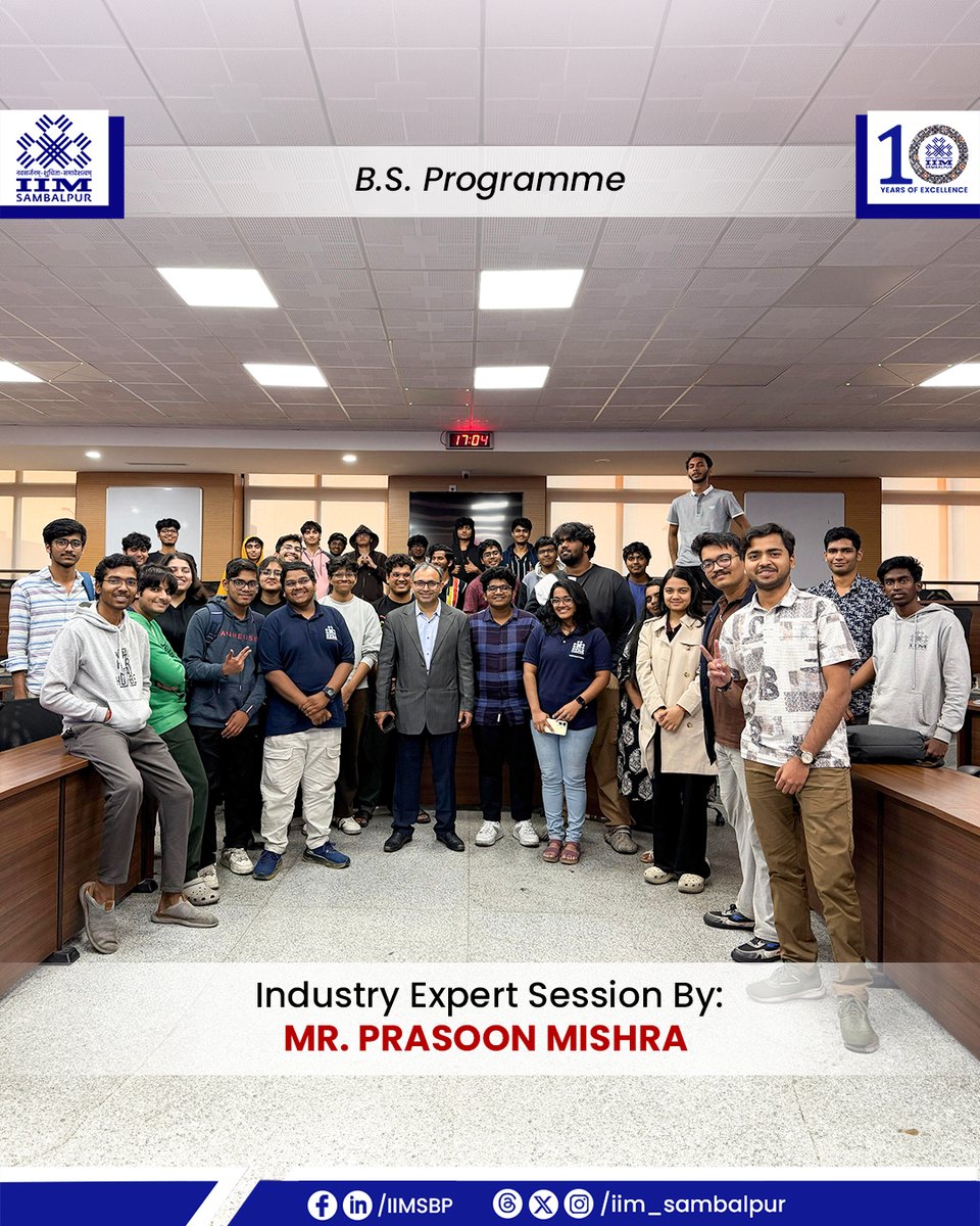iim_sambalpur's tweet photo. #IndustryExpertSession | Mr. Prasoon Mishra | #PositivePsychology

For the students of the #BSProgrammes at #IIMSambalpur, Mr. Prasoon Mishra delivered an inspiring #session on #Positive #Psychology focusing on Mental well-being &amp; #HolisticDevelopment.

#StudentWellbeing #Expert https://t.co/nK32mceZpz