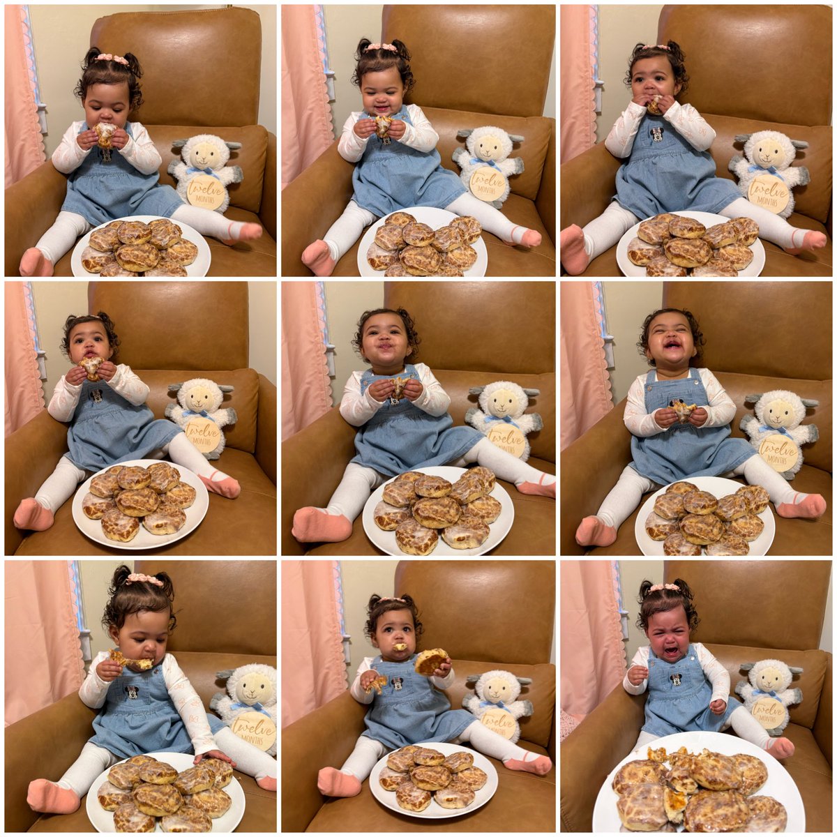 finestofSC's tweet photo. ONE WHOLE YEAR of loving you! Happy Birthday to our sweet girl! 🥹🥳 #byronbeccaforever 

(After being a tease for one year we finally let her have her first @Cinnabon cinnamon rolls and she was ALL IN!) https://t.co/gM3fHNWVoF