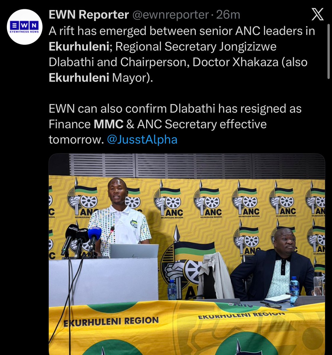In case you did not know, the EFF was the only thing holding that municipality afloat. We just chose not to degenerate the engagements even when we were insulted. We knew that thing will not stand, it did not even need us to do anything about it.