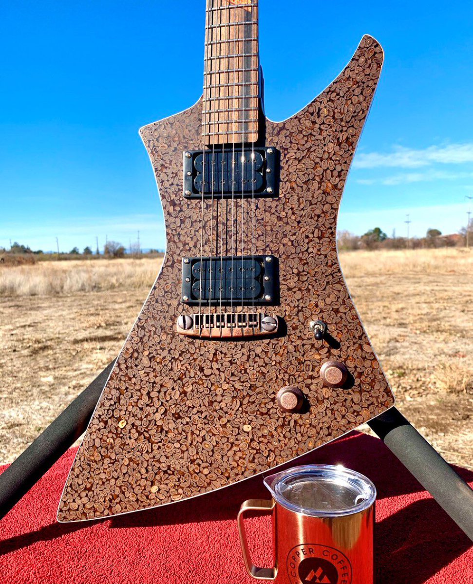 Good morning peeps of the Interwebs!  

This guitar is make of from 5,000 coffee beans - TMYK 😉