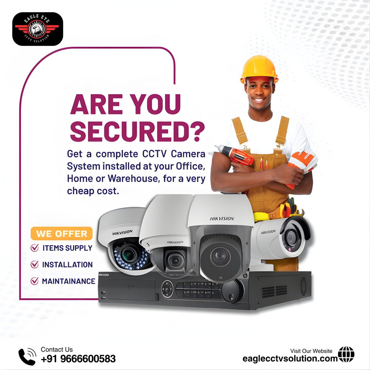 eagleeyecc83417's tweet photo. 🏢📹 Office Camera Installation in Hyderabad 🔐

Secure your workplace with professional Camera Installation Services by Eagle Eye CCTV Solution.

📞 +91 96666 00583

#EagleEyeCCTVSolution #OfficeSecurity #CameraInstallation #CCTVHyderabad #BusinessSecurity https://t.co/7mEzUbN6NV