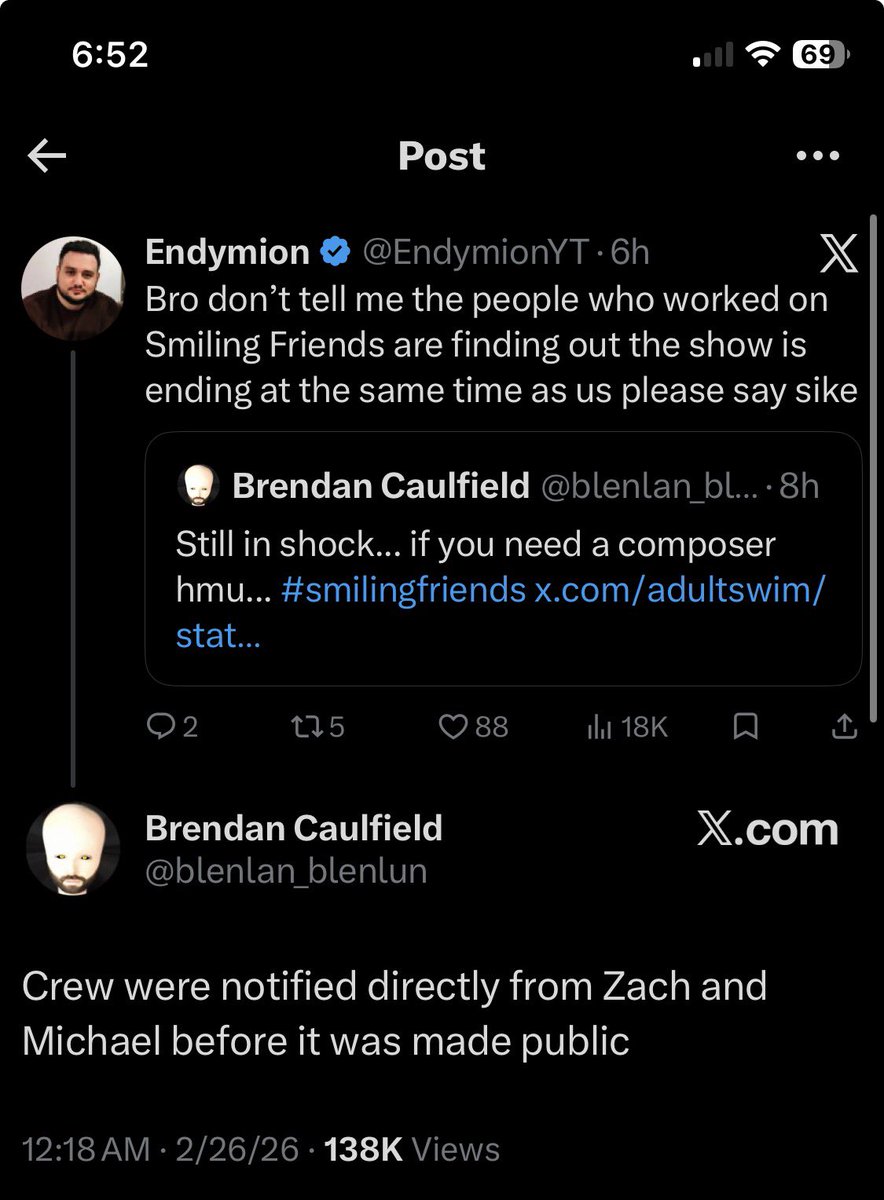 lobsterlooker's tweet image. 🚨PSA: Zach and Michael told Smiling Friends crew in advance that the show was ending. THEY ARE *NOT* dicks!

Thank you for your attention to this matter!!