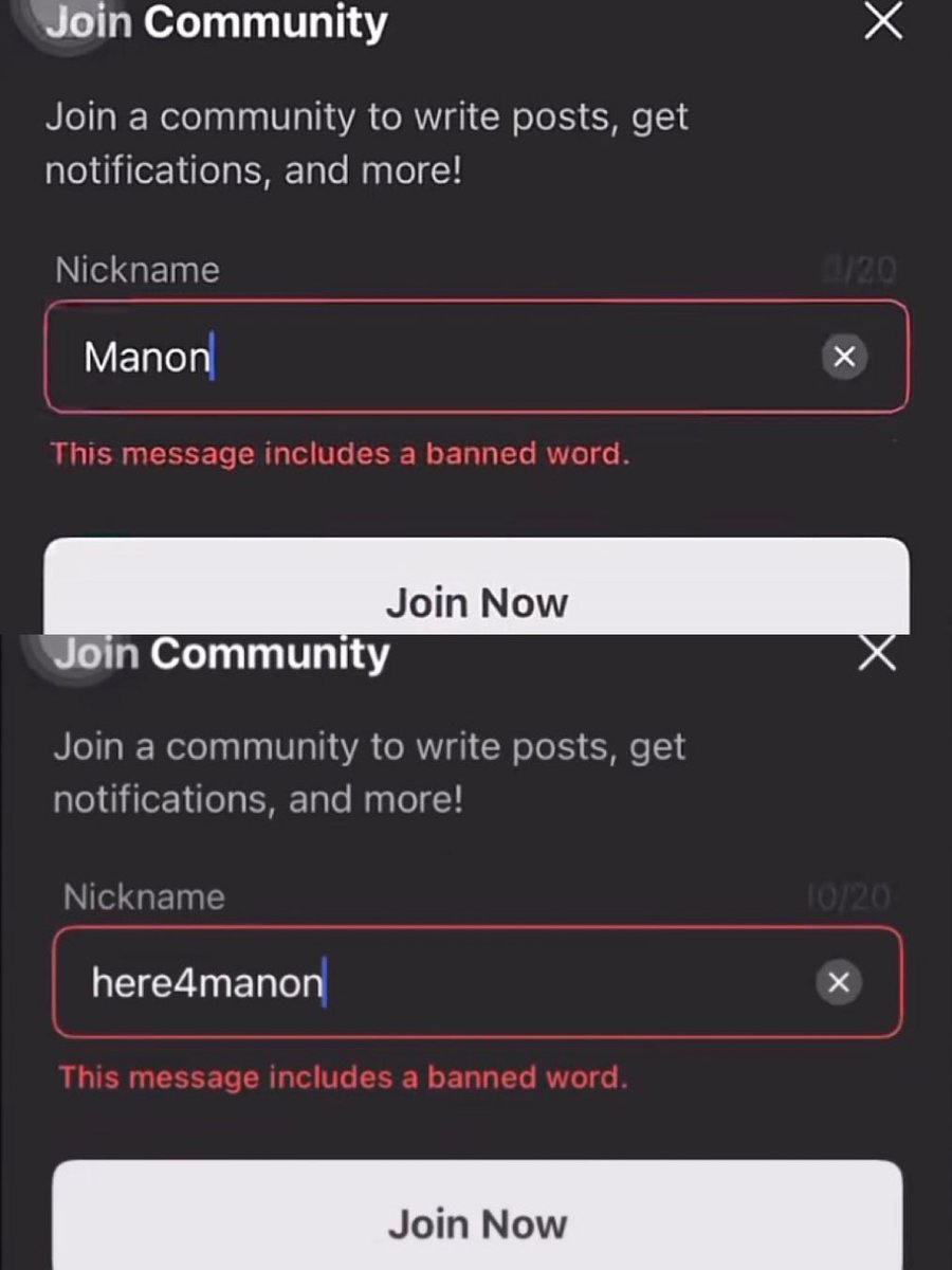 fteasn's tweet image. HYBE has allegedly banned the name “Manon” from KATSEYE community on Weverse

the same thing happened with Danielle from NewJeans after HYBE  kicked her out of the group