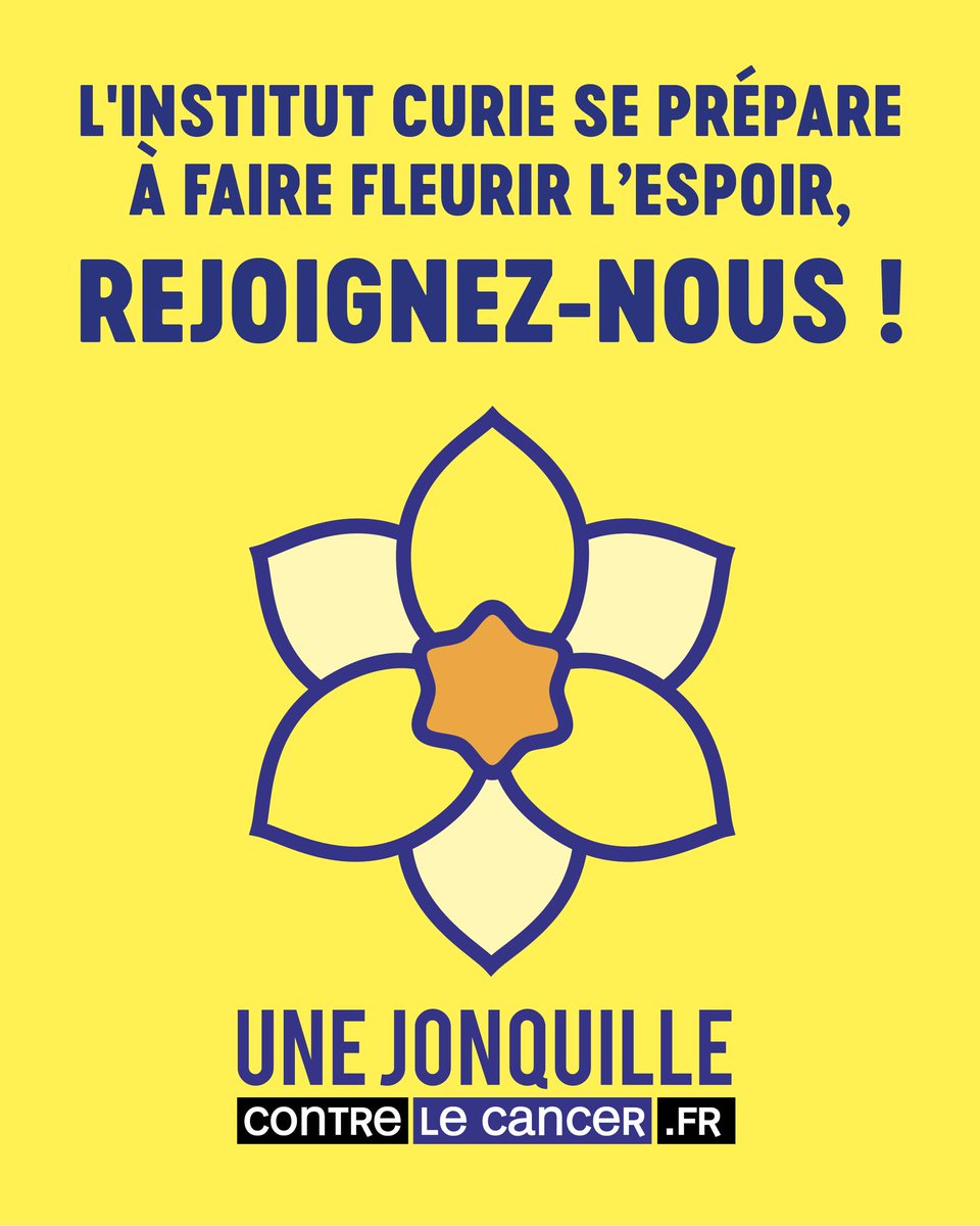 🌼 Préparez-vous à faire fleurir l'espoir contre le #cancer avec l'Institut Curie !

A l'approche du mois de mars et de notre campagne nationale #UneJonquilleContreleCancer, vous pouvez d'ores et déjà rejoindre la mobilisation.

👉 Rendez-vous sur : unejonquillecontrelecancer.fr