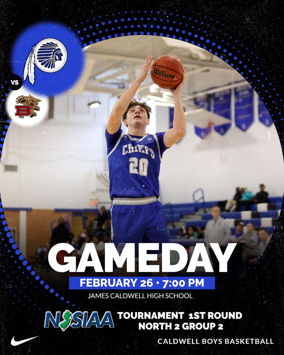jchsboyshoops's tweet photo. 💥GAME DAY💥 

🏀1st Round of the State Tournament
🏀Caldwell HS vs Becton HS
🗓️Thursday, February 26th 
📍HOME
🕖7:00 pm
💵Admission Fee⁣

🔹IT’s PLAYOFF TIME!!!
⛹🏻‍♂️LET’s GO CHIEFS!!

@Chattermeister @CWCJCHSCHIEFS @guy_kipp https://t.co/a2yniXUIuk