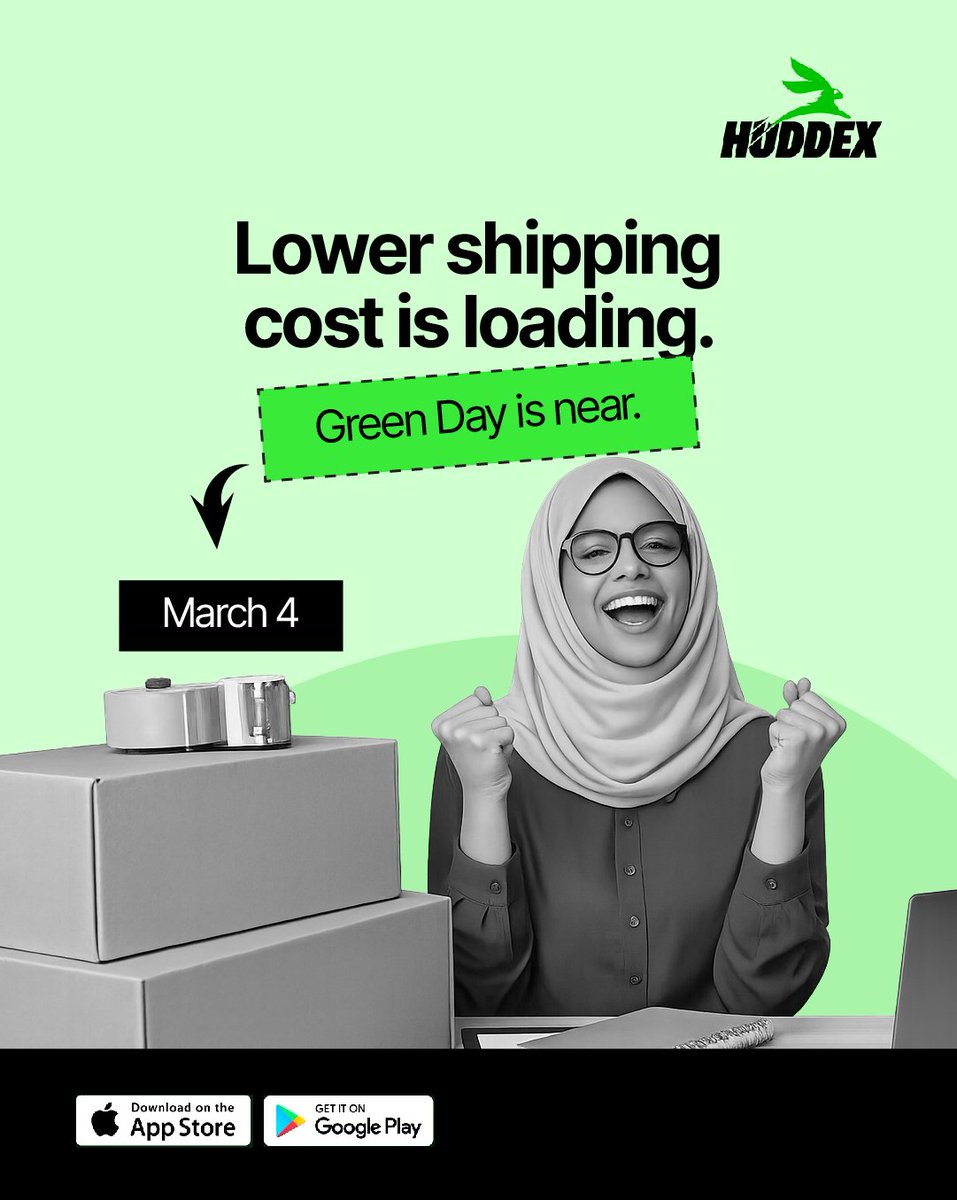 huddex's tweet photo. Sending items overseas shouldn’t feel restricted by price or how frequently you need to ship.

Green Day is coming on March 4 — with up to 50% off shipping across over 100 countries.

It’s a chance to pay less and send more. Don’t miss it.

#GreenDay #Huddex #Ecommerce https://t.co/JePy8flRyM