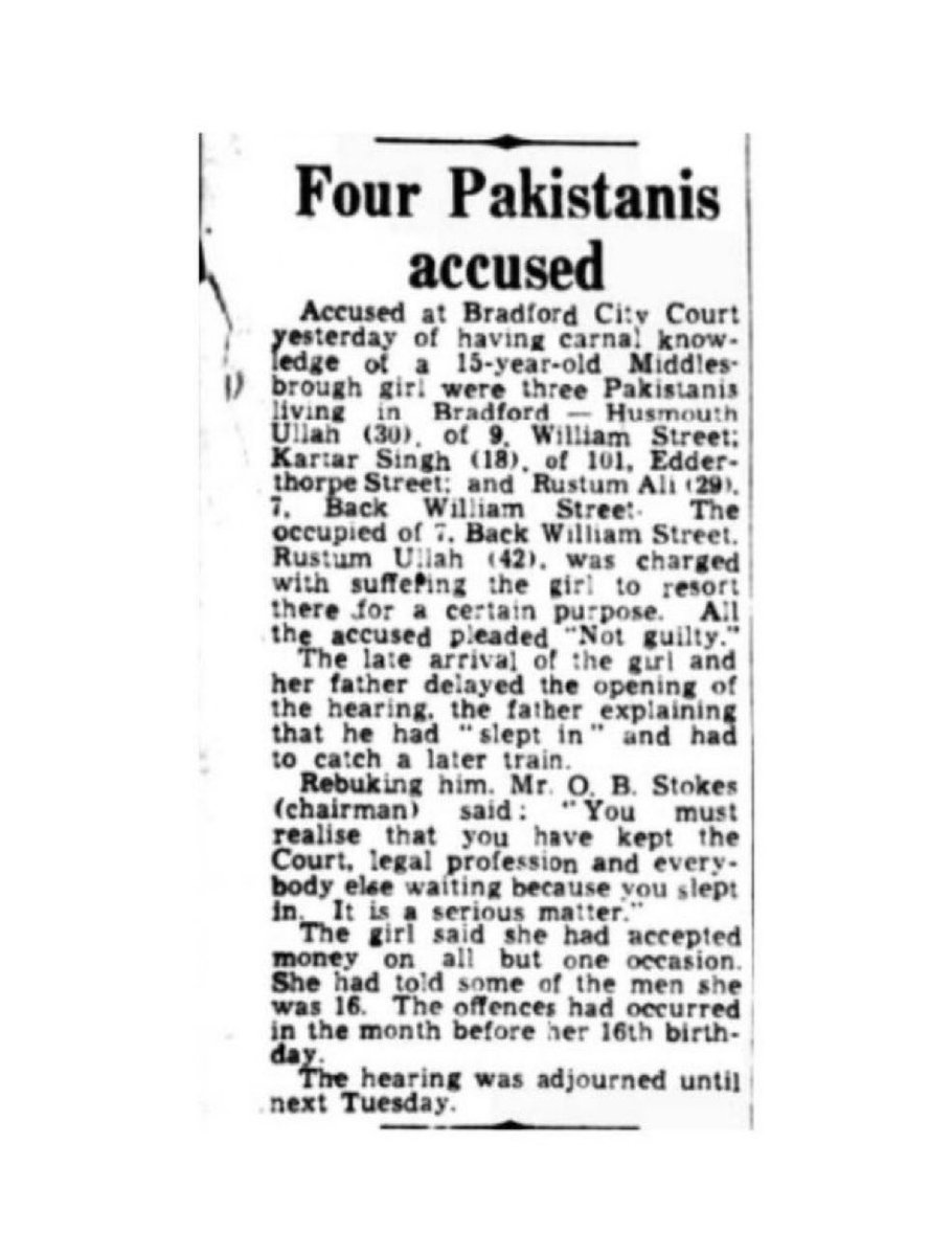 Reminder that men from a certain part of the world have been running rape gangs in the UK literally since the day they began arriving.

This is a 1950s news story.

Britain has suffered these atrocities for well over half a century.