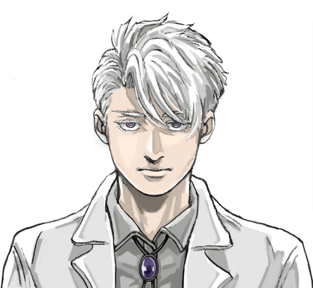 #イラスト
白髪。