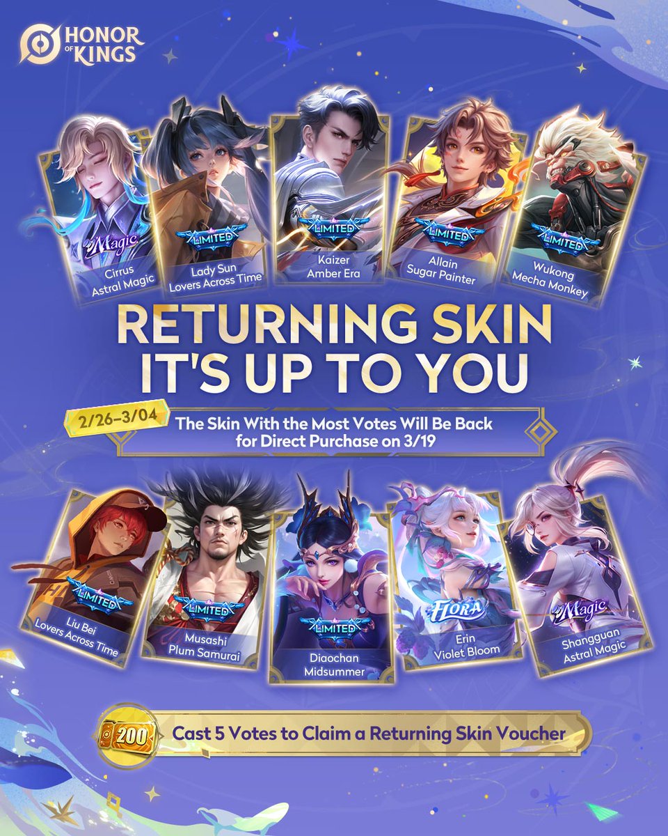 🤩Limited Skin Return Vote Starts Today!The skin wi... 🤩Limited Skin Return Vote Starts Today!The skin wi...