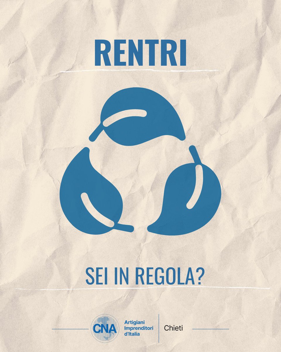 ⚠️ RENTRI è un obbligo di legge per molte imprese, soprattutto se produci rifiuti pericolosi.
Non rischiare pesanti sanzioni: CNA Chieti risolve tutto con un servizio completo.

📩 Contattaci subito: chieti@cnachieti.eu