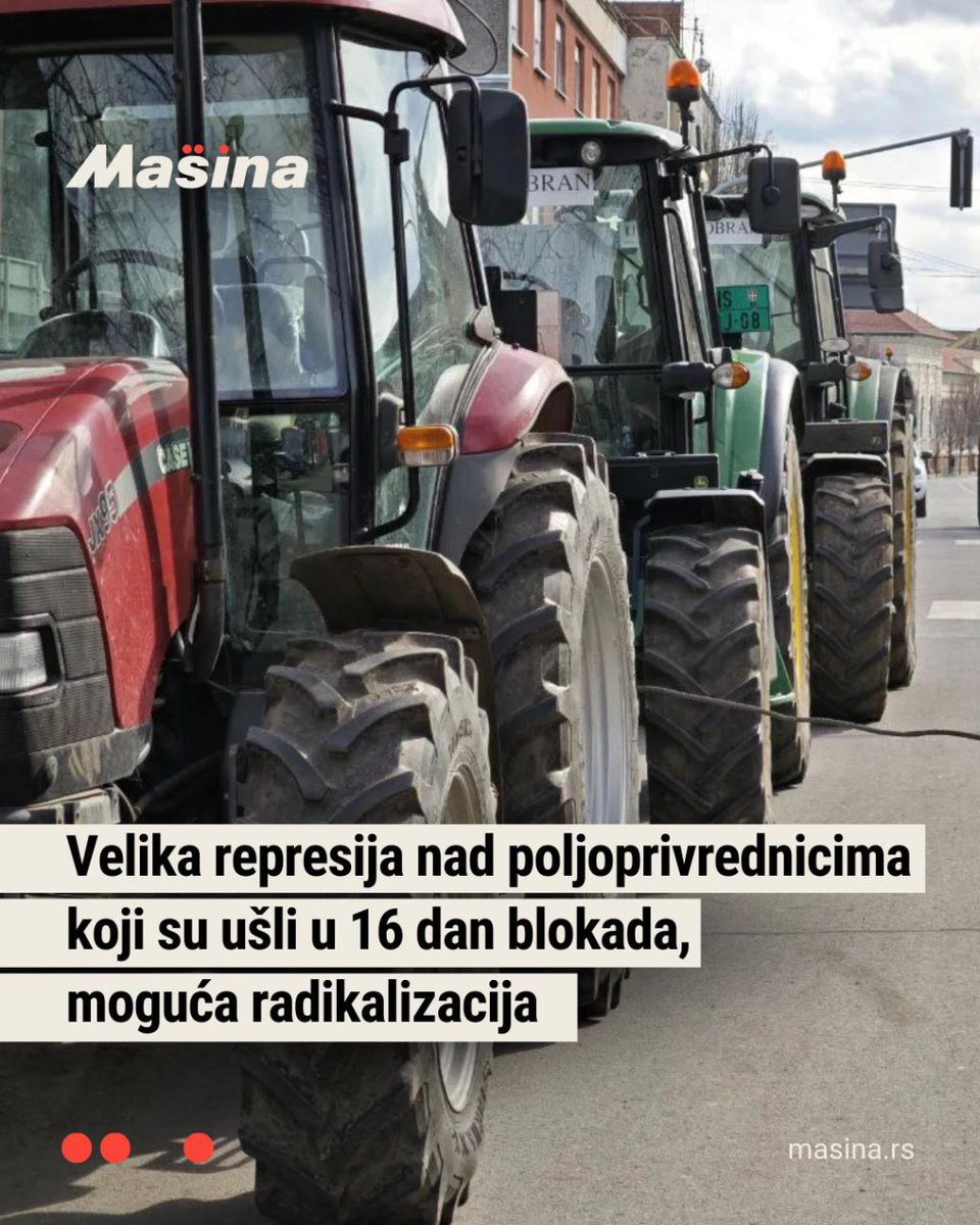 Blokade poljoprivrednika nastavljaju se i danas. Trenutno je u blokadi oko 80 magistralnih, regionalnih i lokalnih puteva u Srbiji. Prve blokade započete u Mrčajevcima ušle su u 16 dan, a od juče su uvedene i nove 24-časovne blokade na putevima Čačak-Mrčajevci i Čačak-Kragujevac.