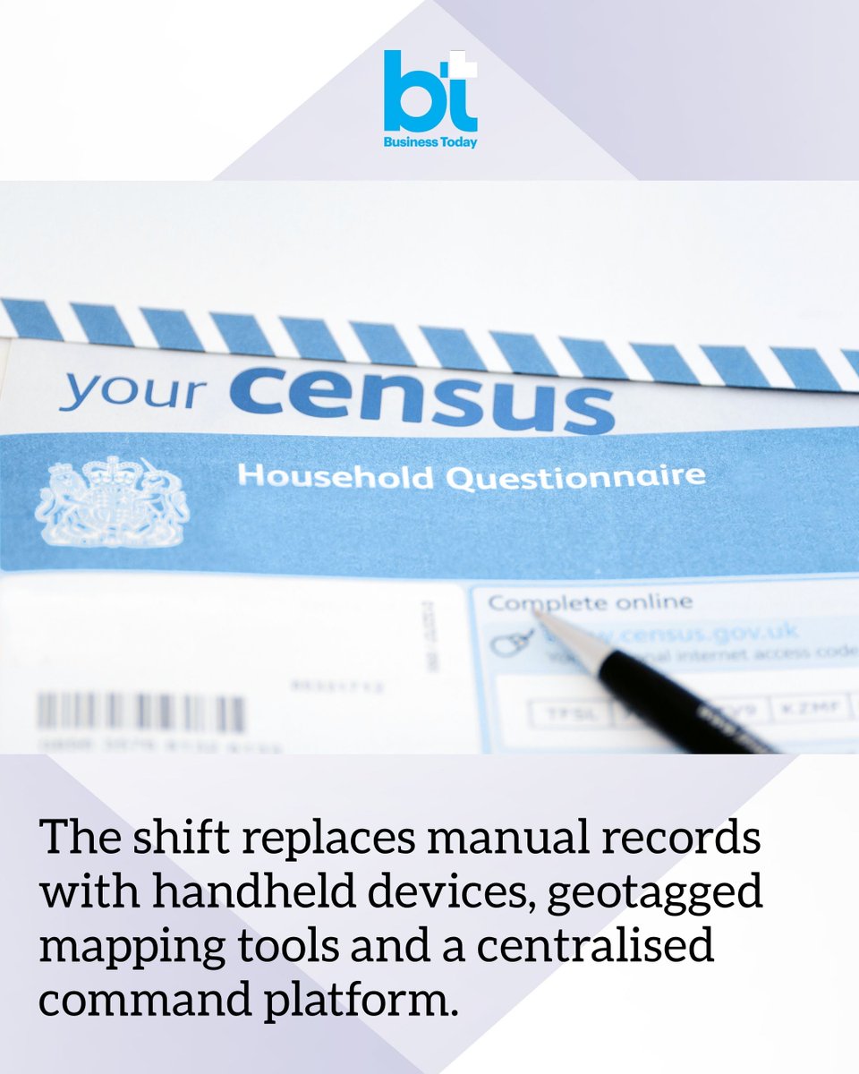 business_today's tweet image. #Census2027 will be India’s first fully digital headcount, powered by the Census Management and Monitoring System (#CMMS), a dedicated web-based platform designed to manage one of the world’s largest administrative exercises.

➡️ The shift replaces manual records with handheld