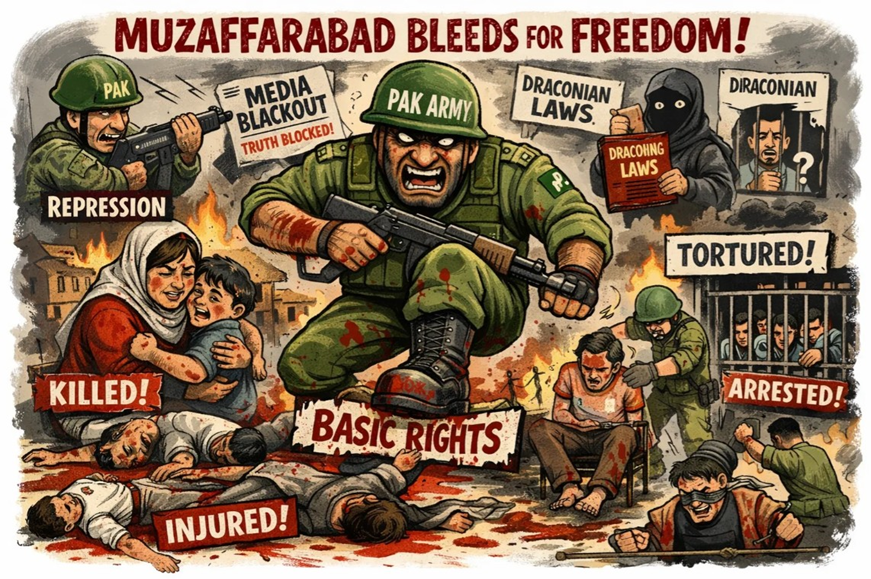 In PoK, October 2025 protests against Army oppression were crushed:  more than10 civilians killed, hundreds injured/arrested/tortured. Draconian laws, media blackout, enforced disappearances. The Cancerous Pak Army treats its own occupied people like enemies. Muzaffarabad bled