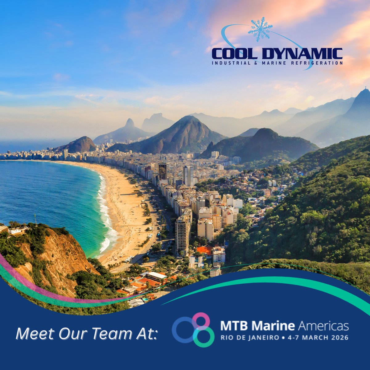 Cool_Dynamic's tweet photo. COOL DYNAMIC is pleased to announce our participation at MTB Marine Americas 2026 in Rio de Janeiro 🇧🇷

📅 4-7 March 2026
📍Rio de Janeiro, Brazil

If you will be attending, we would be pleased to connect.

#MTBMarineAmericas #MarineIndustry #MarineRefrigeration #Maritime https://t.co/NSPNkHlmkS