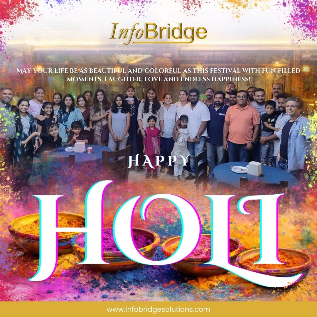 InfoBridgeTweet's tweet photo. May your life be as beautiful and colorful as this festival with fun filled moments, laughter, love &amp; endless happiness!
#InfoBridgeSolutions #InfoBridgeTeamCelebration  #HappyHoli #FestivalOfColors #HoliVibes #HoliCelebration #ColorfulMoments #Holi2026 #CelebrateLife #HoliMagic https://t.co/zELiR1fuaF