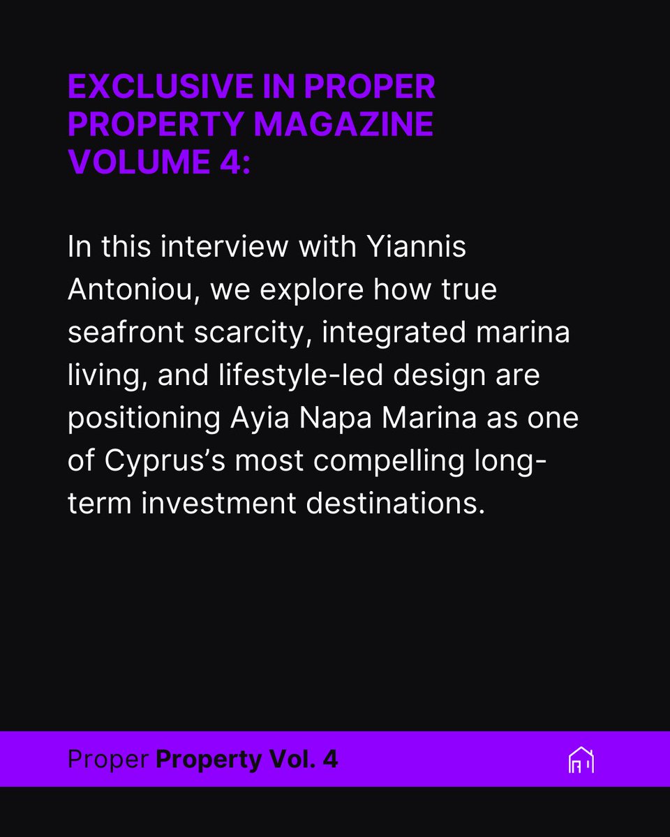 properprocy's tweet photo. Discover our exclusive interview with Yiannis Antoniou, Head of Sales at Ayia Napa Marina, as he shares how true seafront scarcity, marina-led living, and integrated resort design are positioning Ayia Napa Marina as one of Cyprus’s most compelling long-term investment destination https://t.co/kC7LocKxau