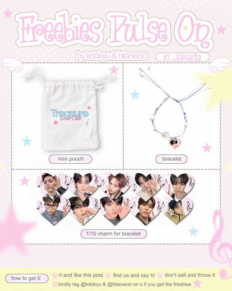 ⭑ Freebies Pulse On in Jakarta 2026
by <a href="/kdokyu/">ayu</a> &amp; <a href="/hiianwoo/">liayaa</a> ⭑

📍 Indonesia Arena
🗓️ 26 April 2026 | Day 2
⏰ TBA 

rt and likes are appreciate! ♡
see u teume >ᴗ<⭑.ᐟ
#TREASURE_PULSE_ON_IN_JAKARTA #PULSE_ON_IN_JAKARTA