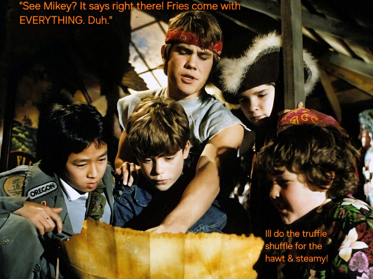 GusGoodTimesDel's tweet photo. Goonies ('85) never say die! Our treasure may not be as great as One Eyed Willie's but it sure is a helluva lot tastier! Come see us for lunch! #45yearsofexcellence #knoxville #hungry #truffleshuffle https://t.co/2FCLxM2fXH
