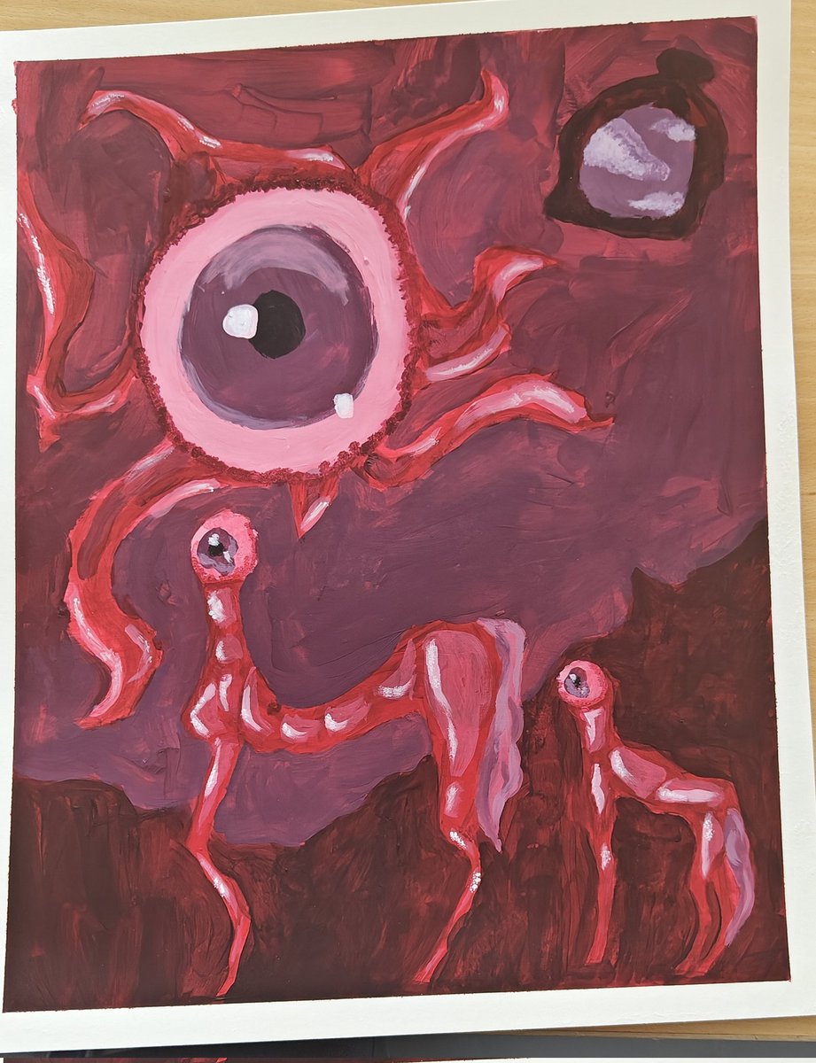 Cwayblock's tweet photo. {They are watching} 
#painting #artwork #eyes #animal https://t.co/zTLbbeLFEQ