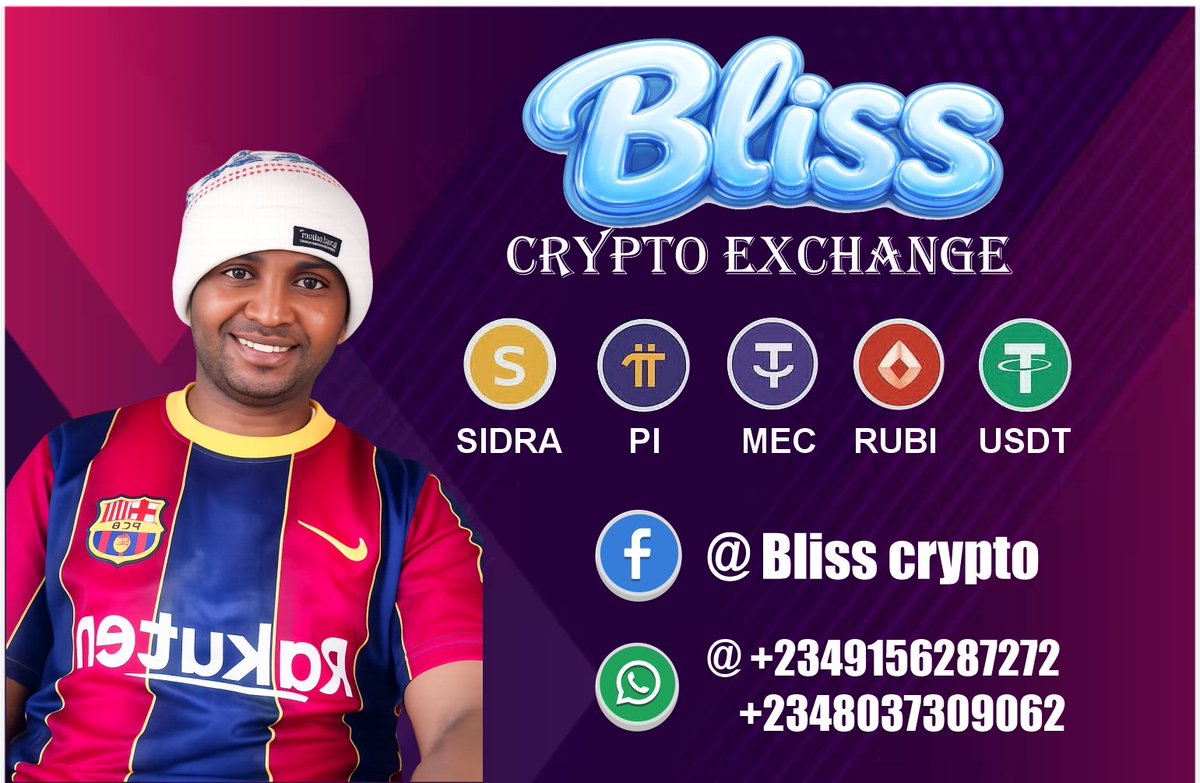 johncryptojos's tweet photo. Bring your p2p deals to *Bliss Crypto Exchange*

No story that touches
No liquidity issue
Safe
Secure
Convenient https://t.co/hmcoGFvlke