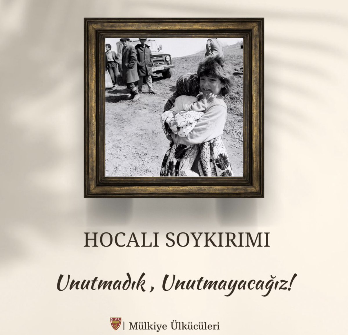 Şehit olan tüm soydaşlarımızı rahmet ve dualarla anıyoruz. Ruhları şad, mekânları cennet olsun.
#HocalıSoykırımı