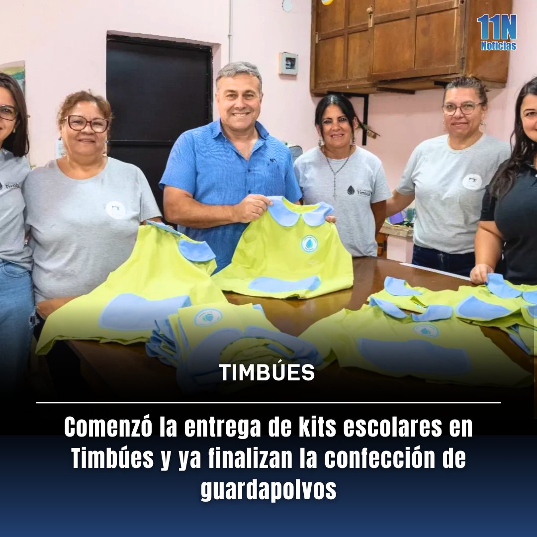 Comenzó la entrega de kits escolares en Timbúes y ya finalizan la confección de guardapolvos  11noticias.com/noticias/Timbu…