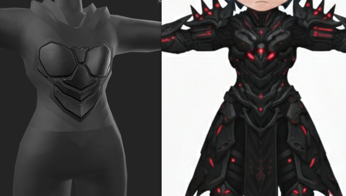 ryxryzpututui's tweet photo. If #Gensokishi will have an upgrade in graphics in the future, I hope it'll be possible to have this quality in it. I am not good at painting so I am doing my own technique of applying details in an armor. But sadly, the 512x512 texture will lose a lot of it.  #元素騎士 #GensoUGC https://t.co/vHNxUtDF3Z