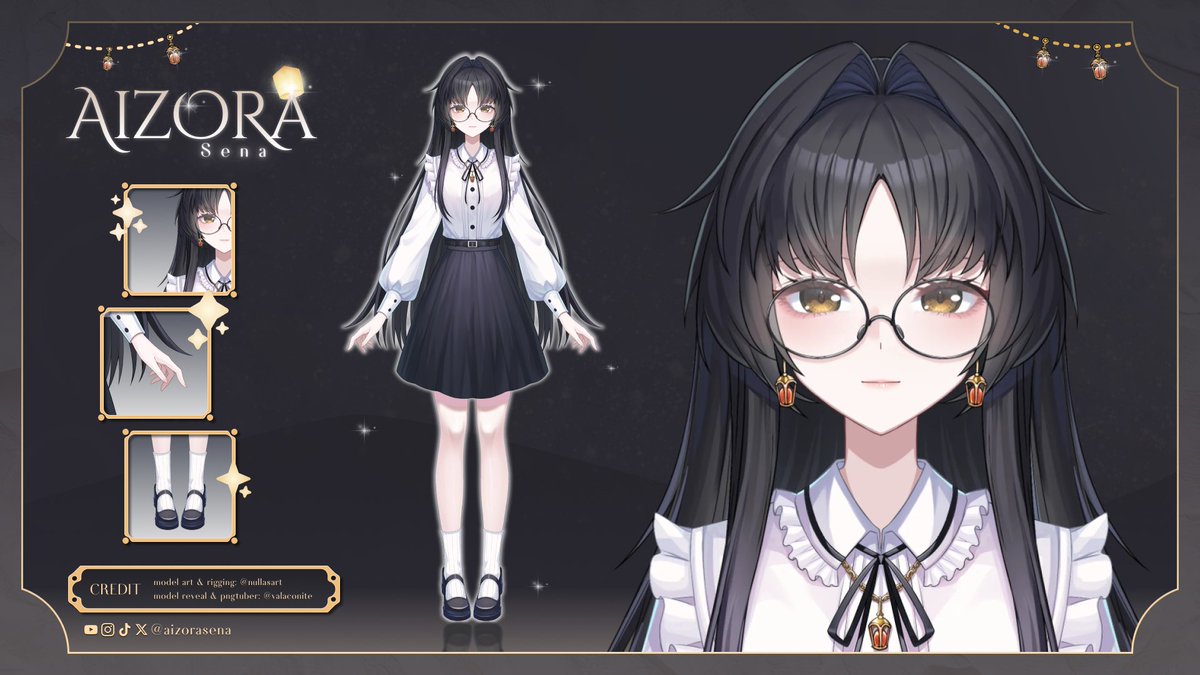 Here's my model reveal 🤍

she turned out even more beautiful than I imagined,
beautifully brought to life by @nullasart ✨ thank you so much

also i got this lovely model reveal template by <a href="/valacnt/">Val Aconite</a> 🕯️
#vtuberid #vtubermodel #vtubermodelreveal