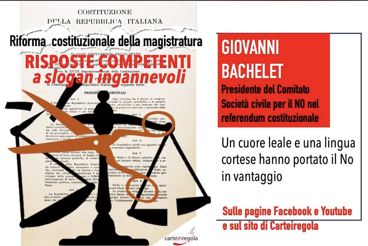 AnnaMBM's tweet photo. Dal 26 febbraio h 19 su FB e YouTube Carteinregola- #GiovanniBachelet Pres Società civile per il NO nel referendum  – con @AnnaMBM - dal 27 h19febbraio #FrancoMoretti Pres. Avvocati per il NO https://t.co/C7QGxwoki5 https://t.co/t7P6n0nQZR