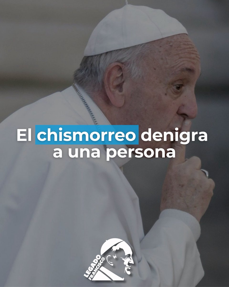 El chismorreo es una forma de violencia que destruye la fraternidad. Cuando hablamos mal de alguien, sembramos división y herimos la dignidad de un hijo de Dios. No es un pecado pequeño: nace de un corazón que no se deja transformar por el amor.
Si no podemos decir algo que