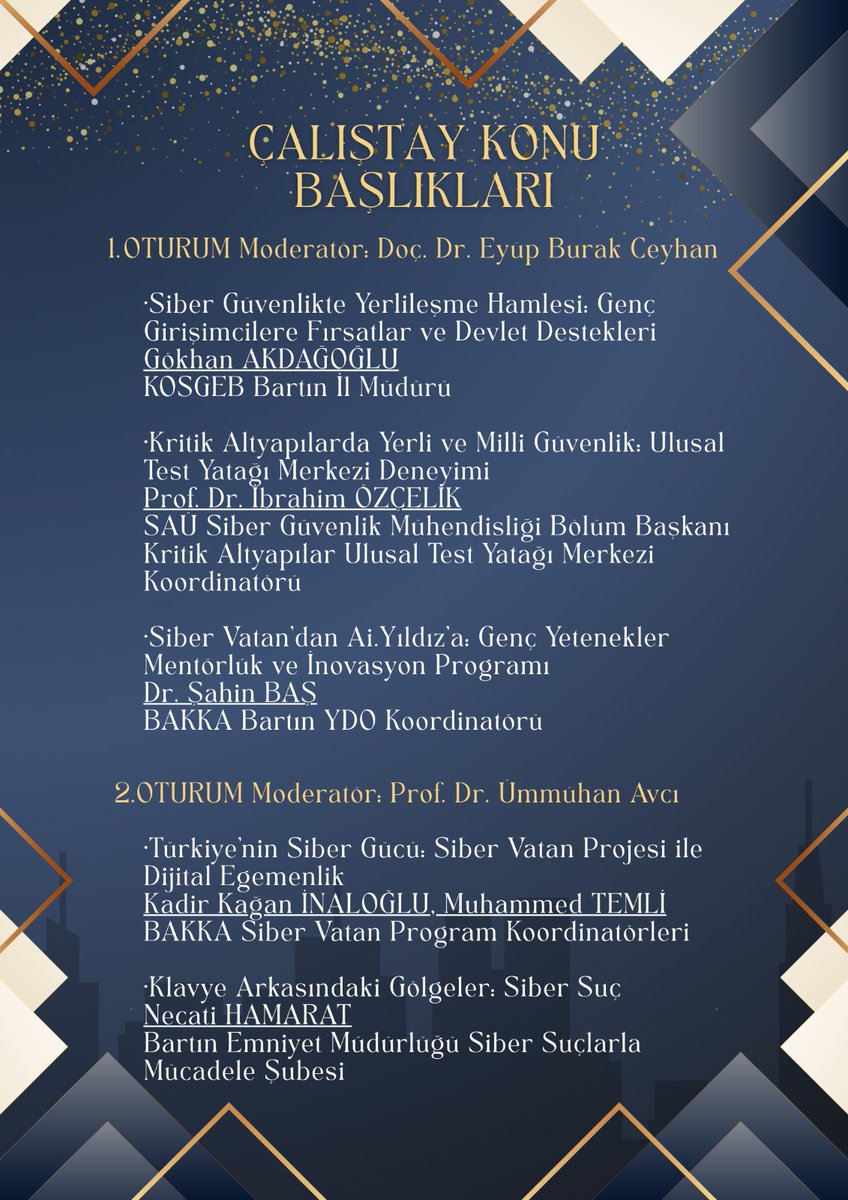 BARUBSM's tweet photo. 🔐 Bartın Üniversitesi 27 Şubat 2026’da
“Bölgesel ve Ulusal Perspektifte Siber Güvenlik” çalıştayı düzenleyecek.

📍 Kutlubey İİBF Konferans Salonu
🕘 09.30–16.00

Siber güvenlikte mevcut durum, riskler ve çözüm önerileri uzman isimlerle ele alınacak. 🚀https://t.co/hBj255tQg4 https://t.co/FT2kVfl4oS