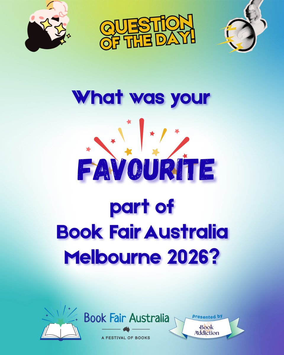 We are so grateful to everyone who joined us at Book Fair Australia Melbourne 2026, presented by Book Addiction. 💛📚

If you were there, please take some time to complete our post-event survey. Your feedback helps us make the next one even better 💛

🔗forms.gle/26bLor5bmWsGAP…