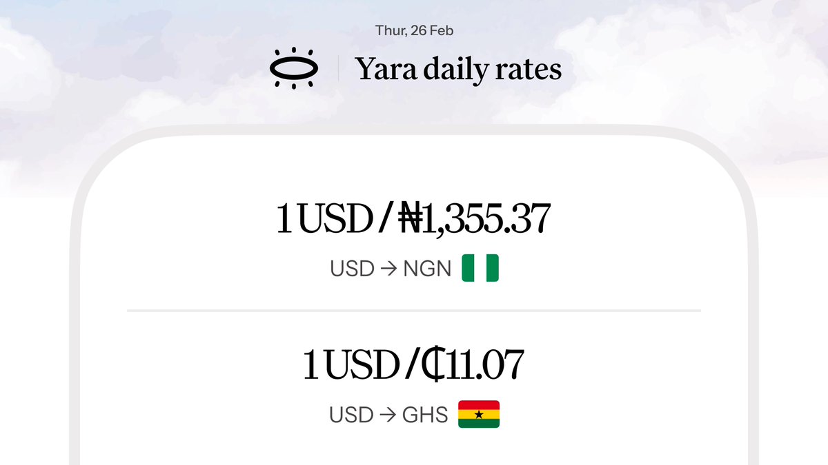 SALARY WEEK 😍

Your client abroad just paid you. That money deserves to land in your pocket, not in a bank's fee structure.

No conversion fees. No waiting. No middleman. Dollars in, Naira or Cedis out. 🇳🇬🇬🇭

Get your free USD account 👇 
yara.cash