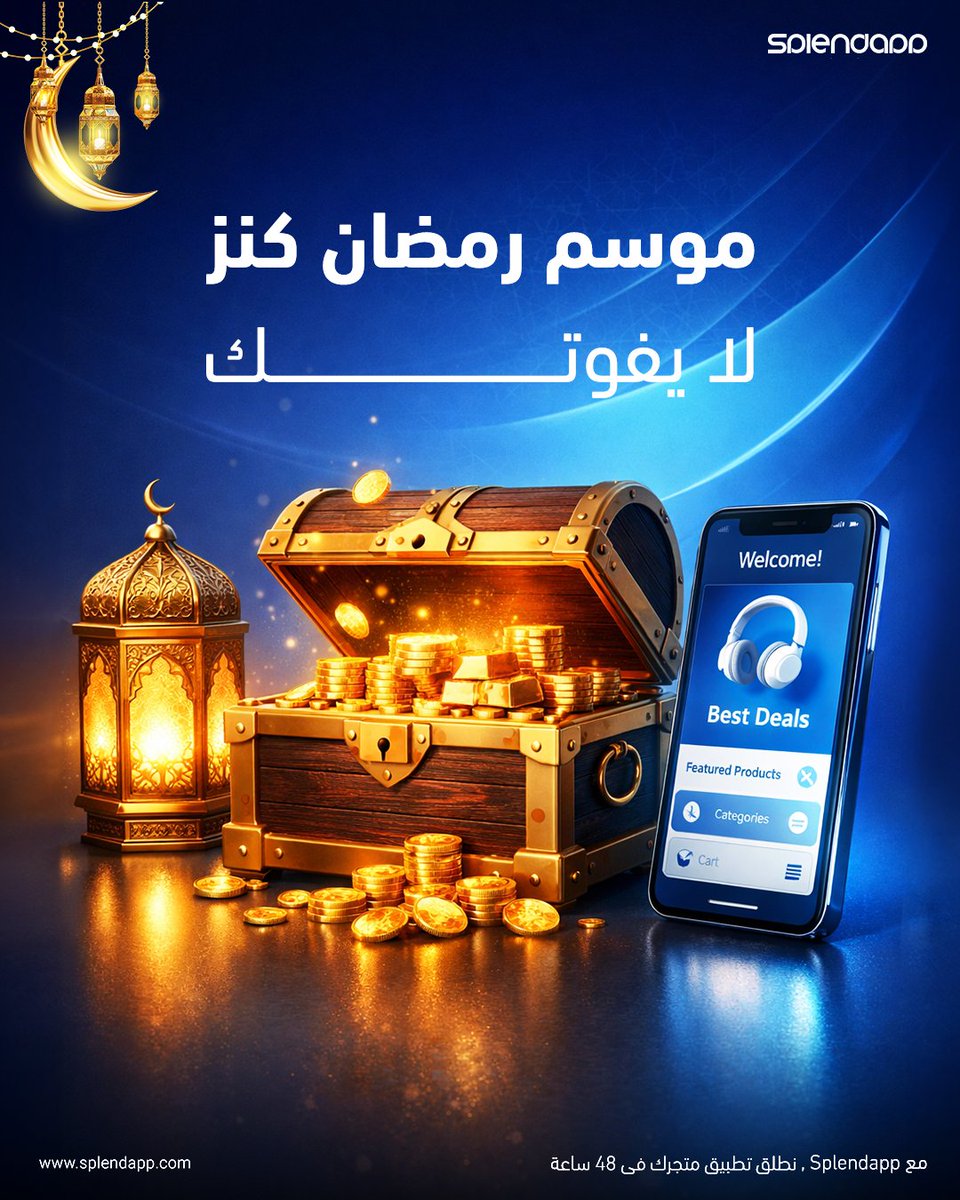 SplendApp's tweet photo. شهر رمضان كنز لكل تاجر..
والآن جاء الوقت تستغله صح👌

صمم تطبيق متجرك مع SplendApp واحصل على 
تطبيق متجر احترافي يكون مع عميلك طول الوقت 

تقدر من خلال تطبيقك ترسل إشعارات بعروضك أو 
منتجاتك الجديدة مباشرة بدون إعلانات ✅

وحتى السلة في التطبيق تحفظ المنتجات عكس https://t.co/IX9qbyrQxX