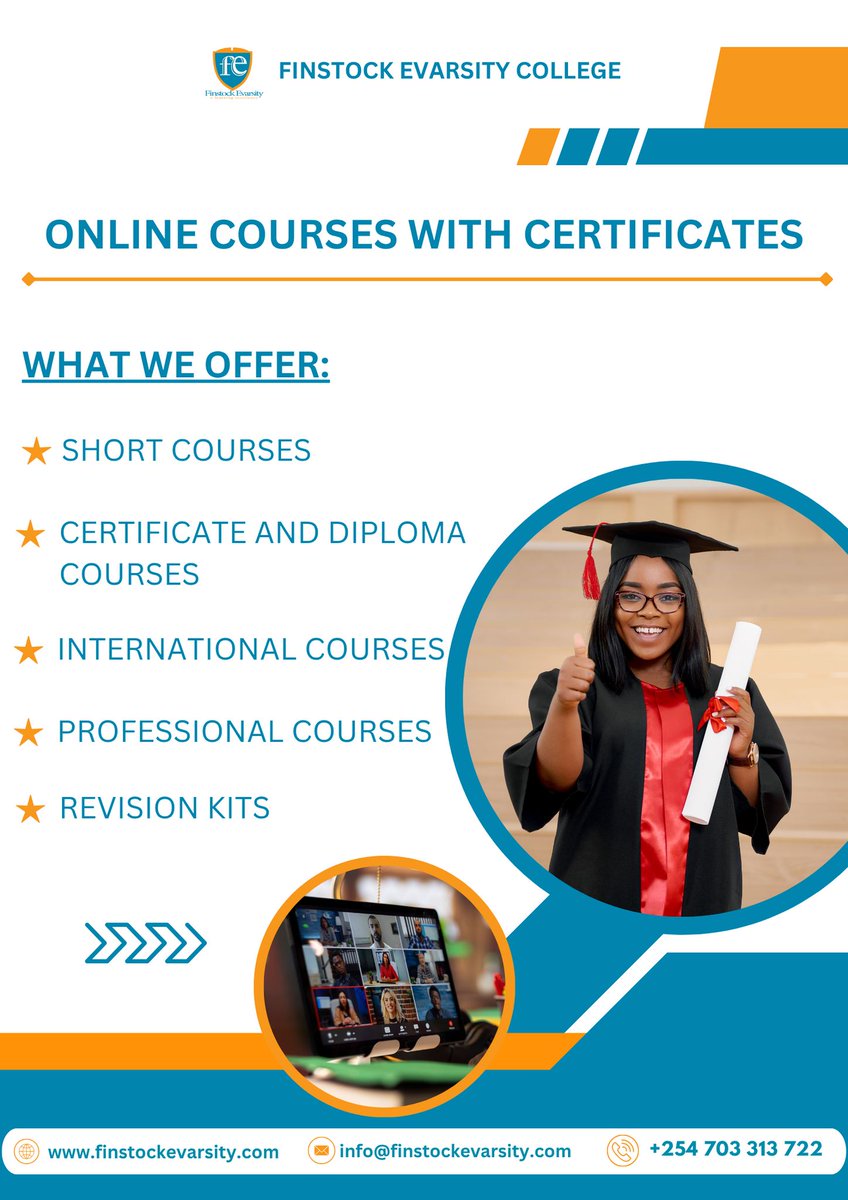 evarsity's tweet image. Study from anywhere, balance work and learning with ease, and earn accredited qualifications that boost your career. More information: Calls: 0703 313 722
#OnlineLearning #classes #coursework #CareerGrowth #careerdevelopment #careeradvice #fypシ #WorkLife #WorkLifeBalance #career