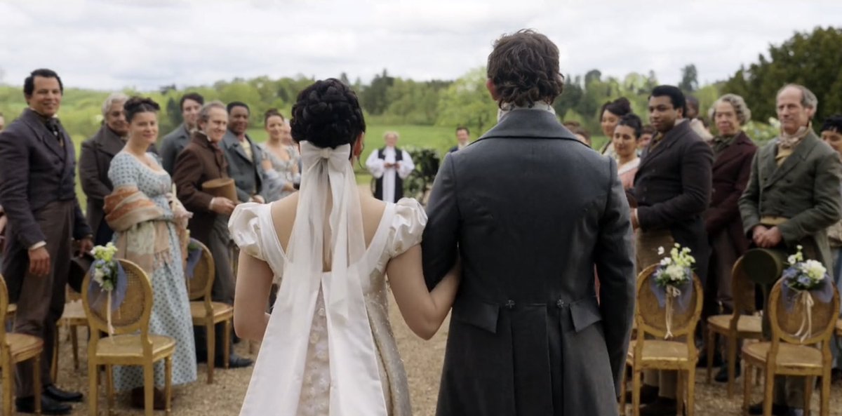shivlestat's tweet photo. the concept of hiding the main ship’s wedding scene in the mid credits of the show…
 #bridgerton https://t.co/4g7F3gXryv