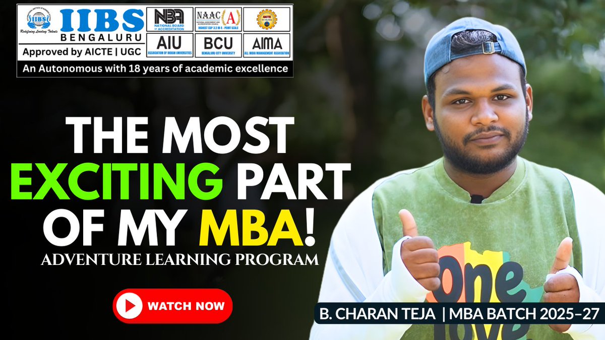iibsonline's tweet photo. The Most Exciting Part of My MBA! | B. Charan Teja MBA Batch 2025–27  | IIBS Bengaluru https://t.co/gF7C1CTcOA

#ALP #Adventure #Leadership #Teamwork #Confidence #Resilience #MBALife #IIBSBangalore #outdoorlearning https://t.co/xgEpNbjhPP