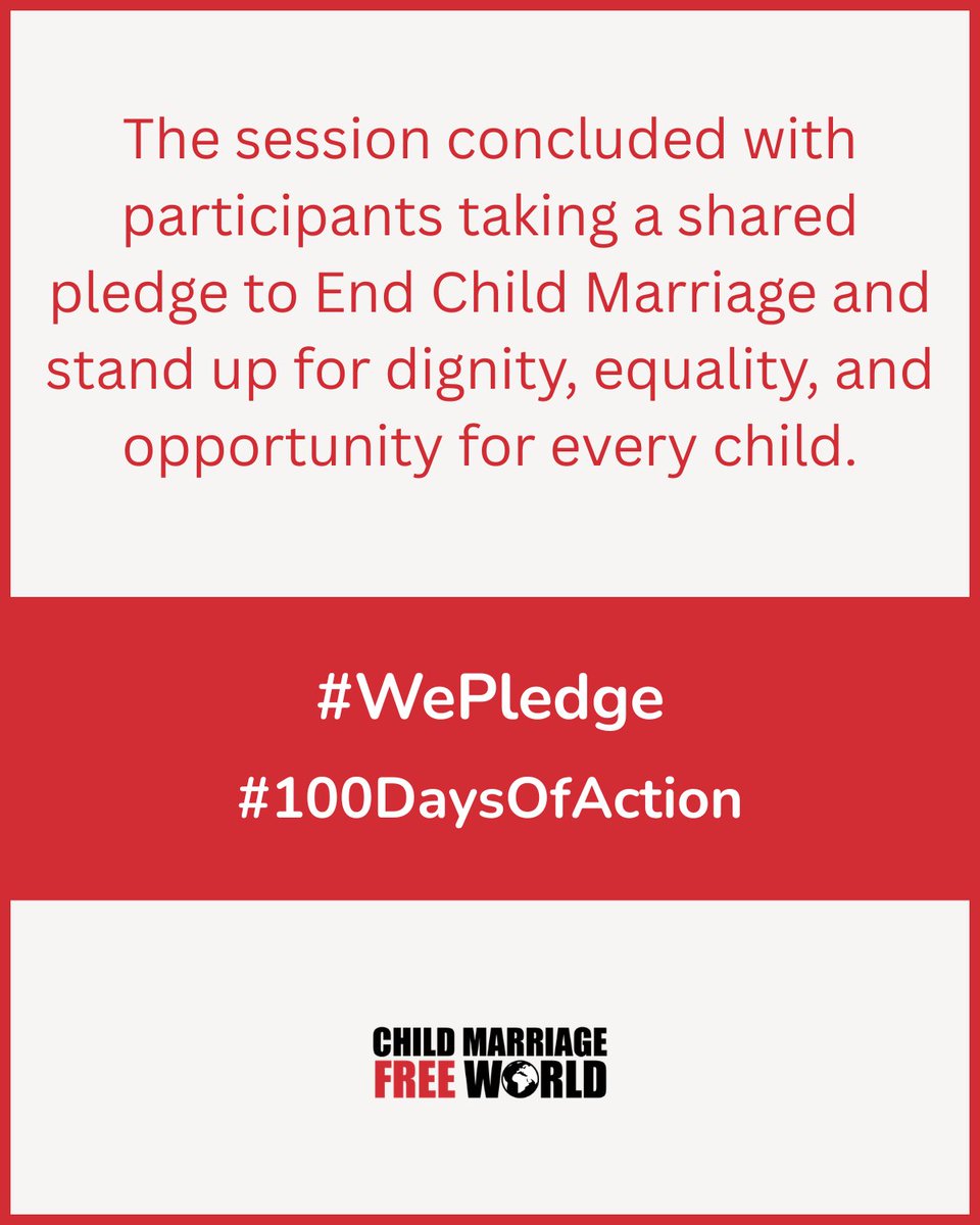 CMFreeWorld's tweet photo. As part of the #100DaysOfAction, students, teachers, and volunteers at EPP Fiofio, Mahajanga came together to learn about child marriage, gender equality, and children’s rights.
The session concluded with a shared pledge to End Child Marriage.

#wepledge #childmarriagefreeworld #endchildmarriage