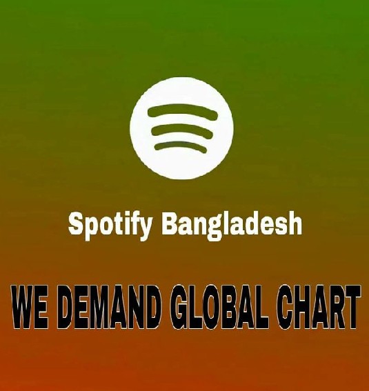 RatnaAntora's tweet photo. Hello @Spotify @SpotifyCares @spotifyartists @SpotifyStatus

Spotify was officially launched in Bangladesh back in February,2021 but the charts for Bangladesh are not available yet. Kindly bring the charts in Bangladesh,Thank You!

#BDdeserveSpotifyChart
#BringSpotifyChartstoBD https://t.co/8prmIzUUT4