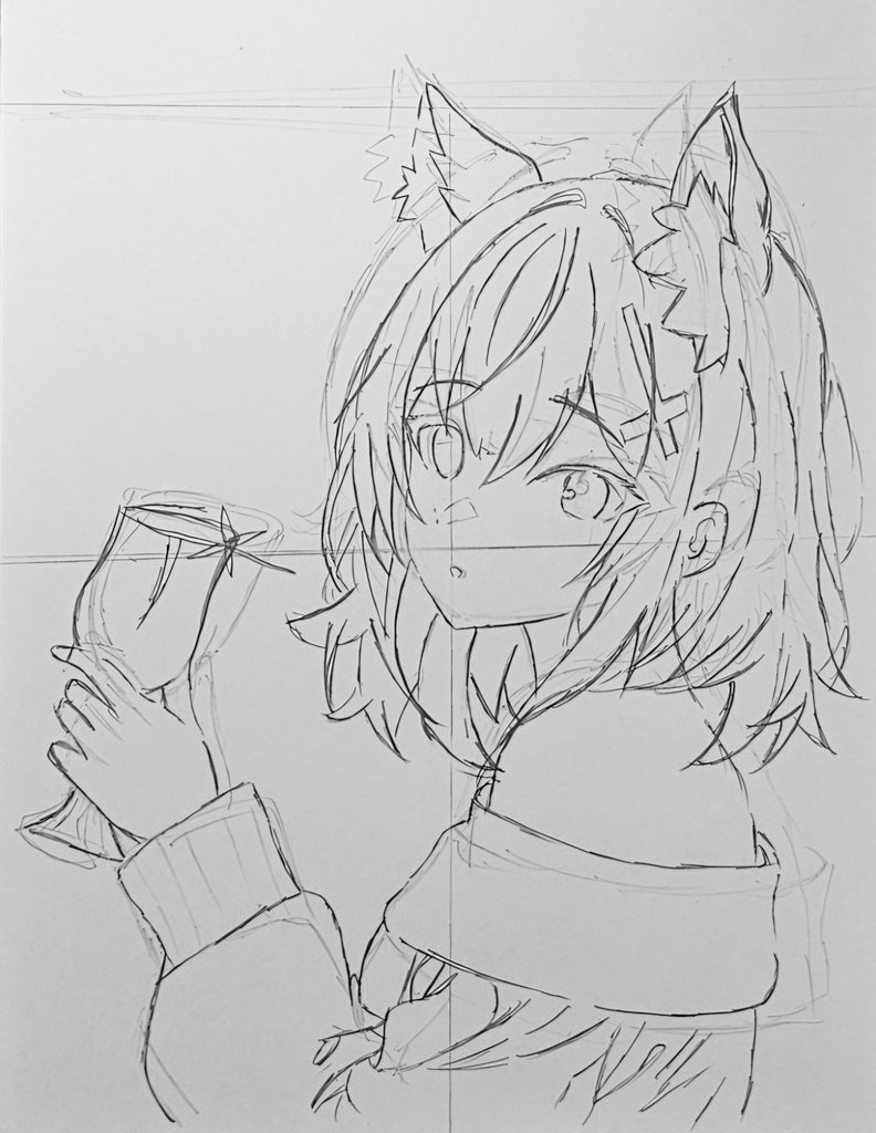 ブルアカ #砂狼シロコ ラフ