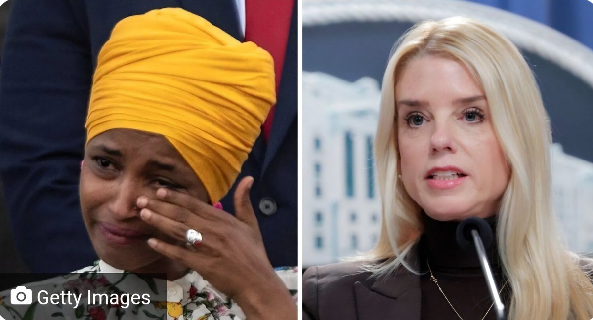 Good morning X 🚨 

Just based on everything you've read regarding immigration fraud and possible bank fraud with her husband Tim Mynett 

Do you think <a href="/AGPamBondi/">Attorney General Pamela Bondi</a> has sufficient enough evidence to have the cuffs slapped on Ilhan Omar... bc I sure TF do