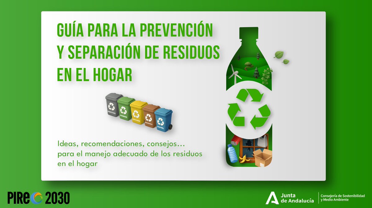 Hemos preparado dos guías para favorecer la separación de #residuos en el hogar 🏡y en el sector de la hostelería : lajunta.es/6cm2a
<a href="/AndaluciaJunta/">Junta de Andalucía</a> <a href="/MedioAmbAND/">Consejería de Sostenibilidad y Medio Ambiente</a>