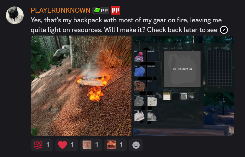 playprologue's tweet photo. Boss woke up, and chose chaos today. @PLAYERUNKNOWN https://t.co/UUwCFkX1VV