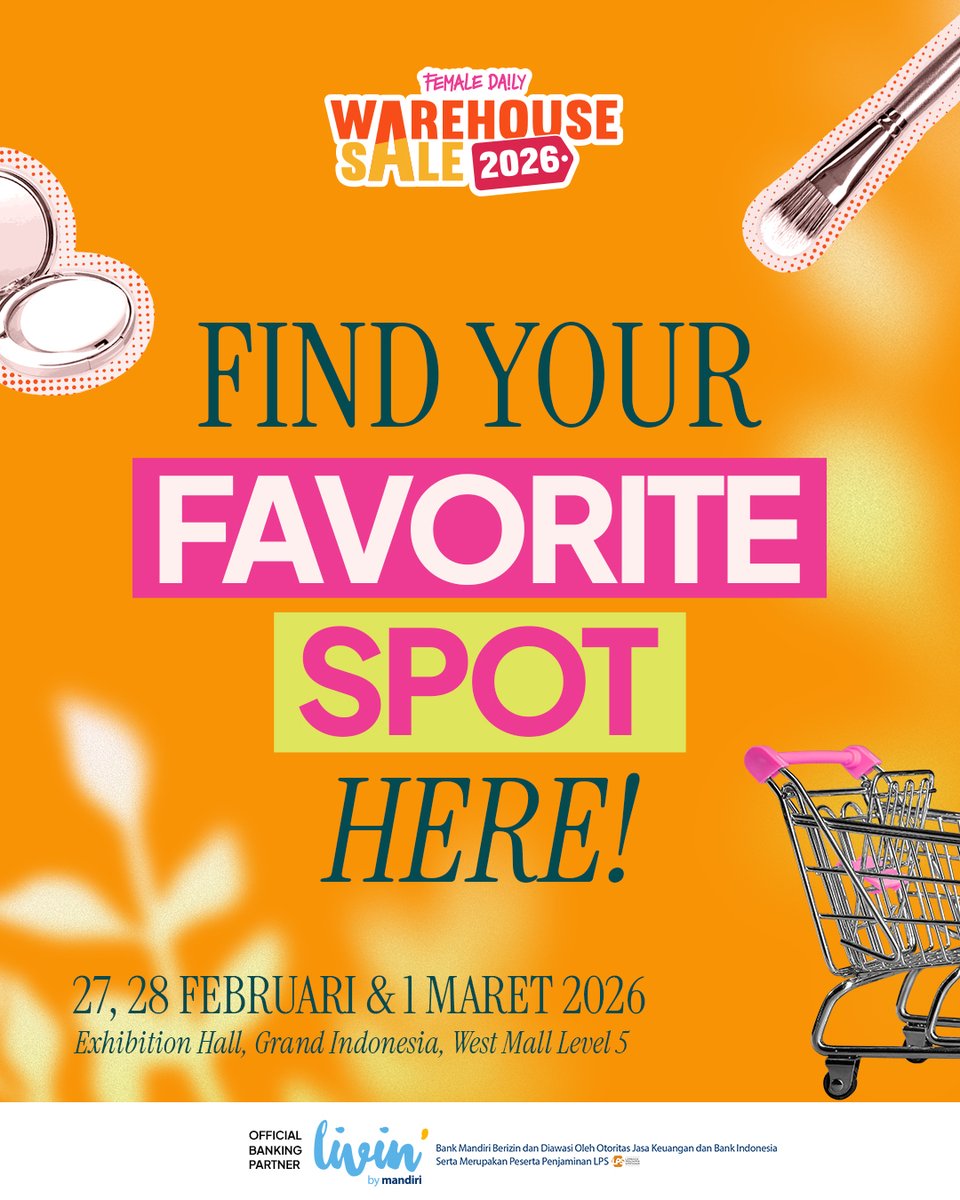 femaledaily's tweet photo. Mindy punya tips supaya kamu bisa belanja makin sat set di #FDWarehouseSale2026 besok!

Cus langsung save &amp; share info Giant Map ini yaa 🛒‼️ https://t.co/YBhEjXHnRI